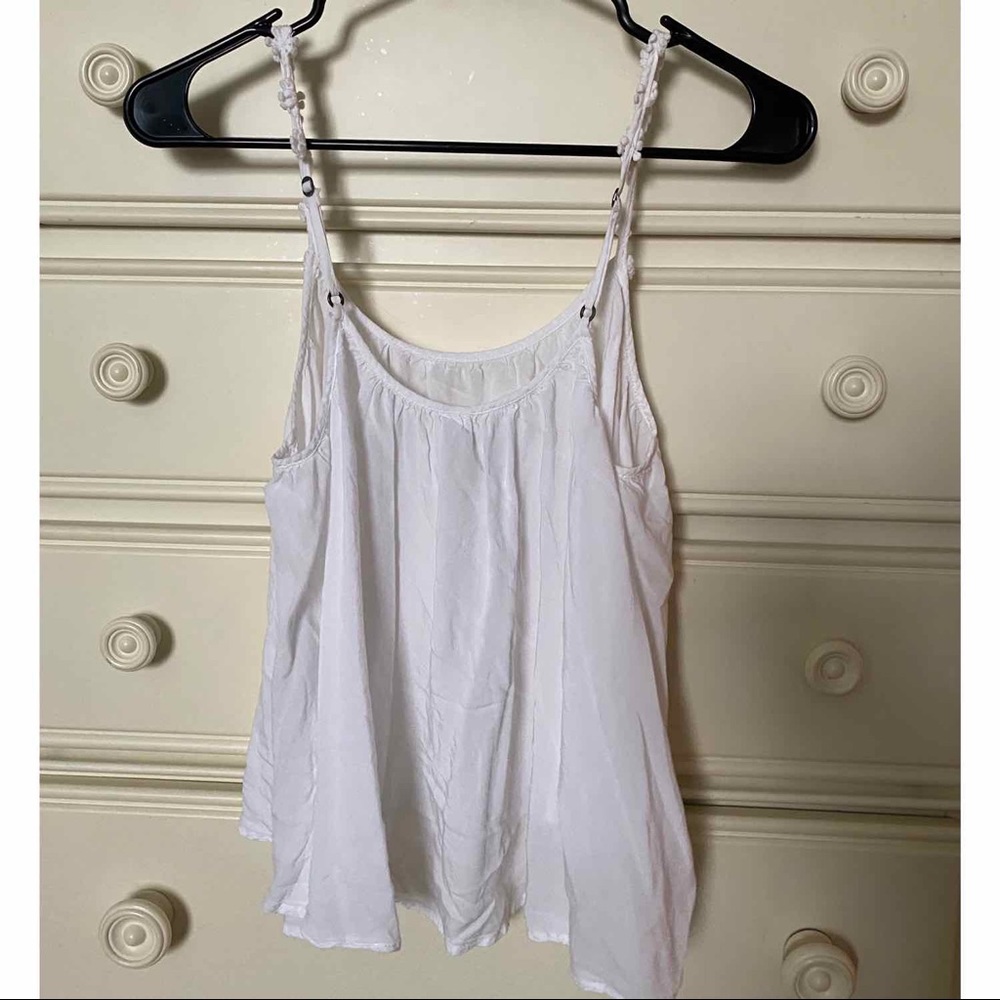 Aeropostale Flower Strap White Tank Top - Picture 2 of 2
